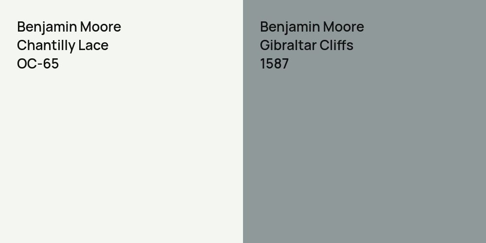 Benjamin Moore Chantilly Lace vs. Benjamin Moore Gibraltar Cliffs