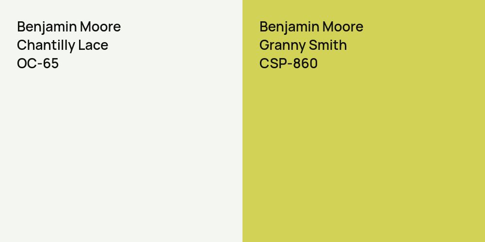 Benjamin Moore Chantilly Lace vs. Benjamin Moore Granny Smith