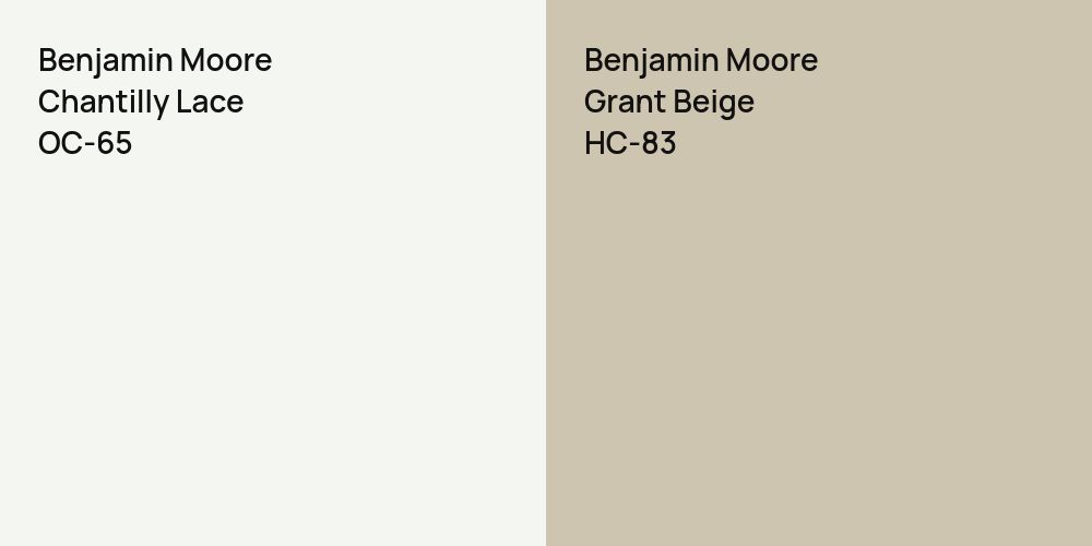 Benjamin Moore Chantilly Lace vs. Benjamin Moore Grant Beige