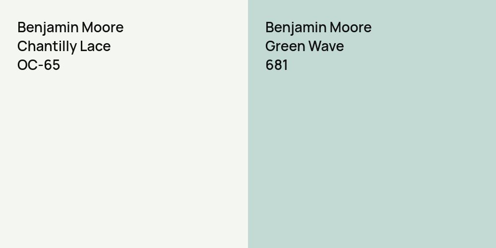 Benjamin Moore Chantilly Lace vs. Benjamin Moore Green Wave