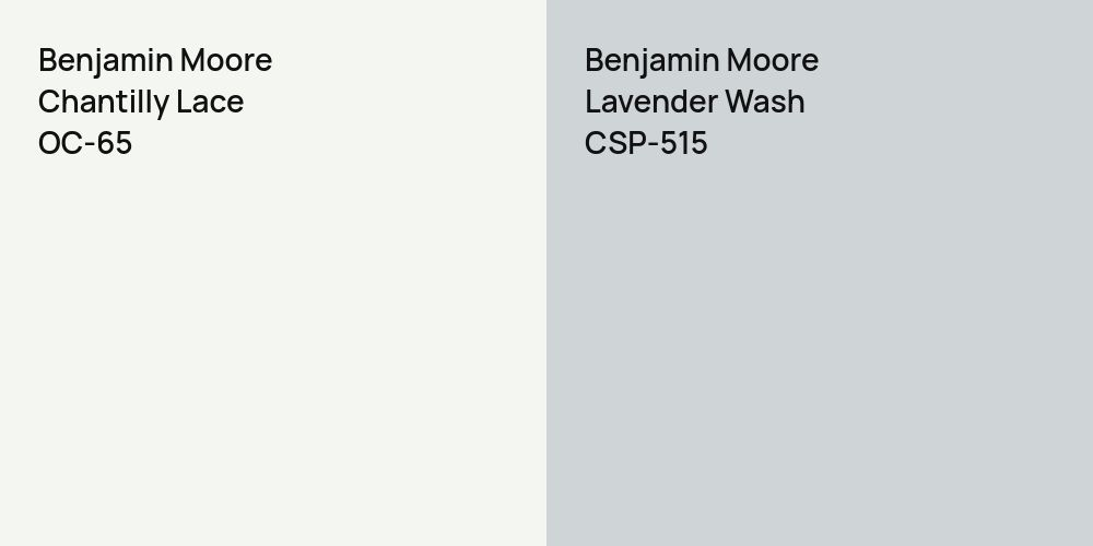 Benjamin Moore Chantilly Lace vs. Benjamin Moore Lavender Wash