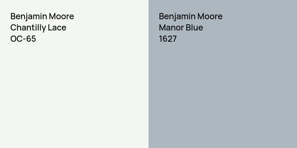 Benjamin Moore Chantilly Lace vs. Benjamin Moore Manor Blue