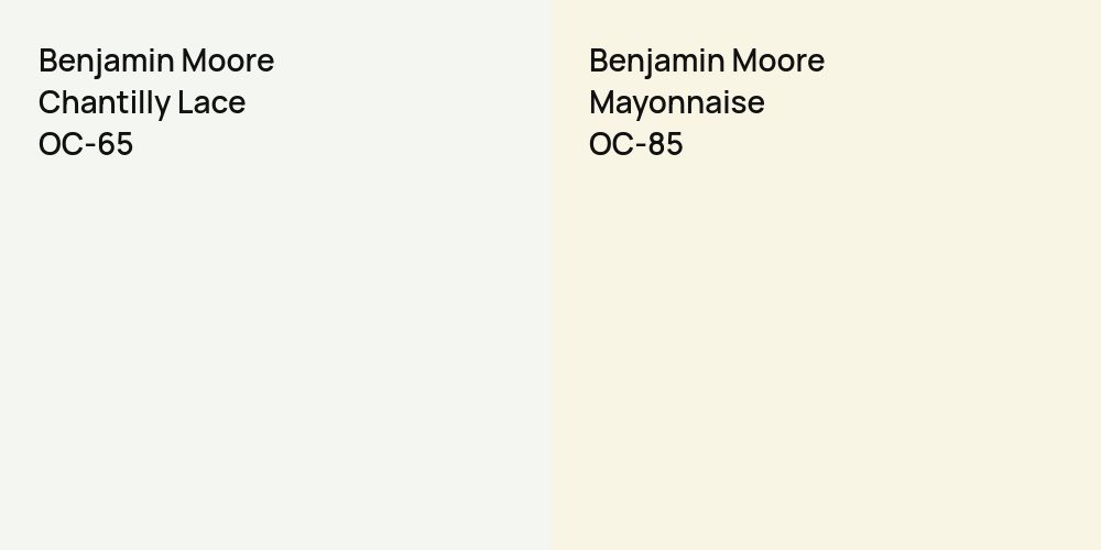 Benjamin Moore Chantilly Lace vs. Benjamin Moore Mayonnaise