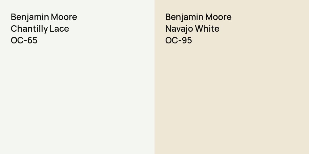 Benjamin Moore Chantilly Lace vs. Benjamin Moore Navajo White