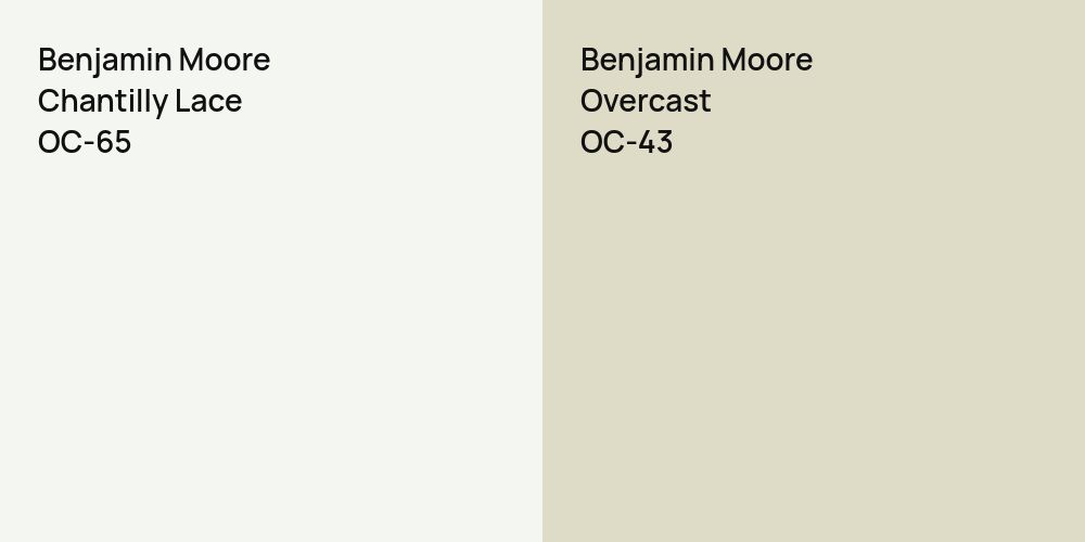 Benjamin Moore Chantilly Lace vs. Benjamin Moore Overcast