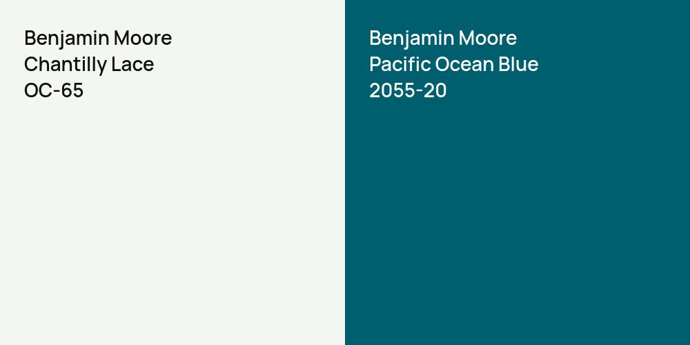 Benjamin Moore Chantilly Lace vs. Benjamin Moore Pacific Ocean Blue