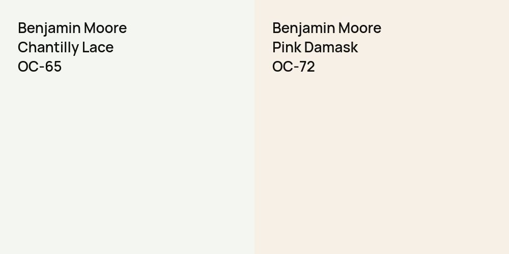 Benjamin Moore Chantilly Lace vs. Benjamin Moore Pink Damask