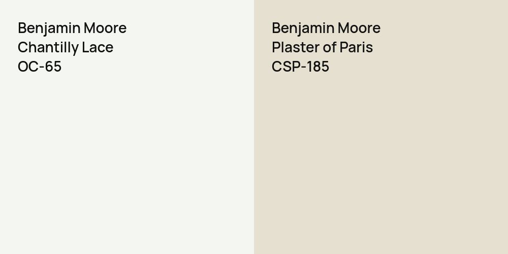 Benjamin Moore Chantilly Lace vs. Benjamin Moore Plaster of Paris