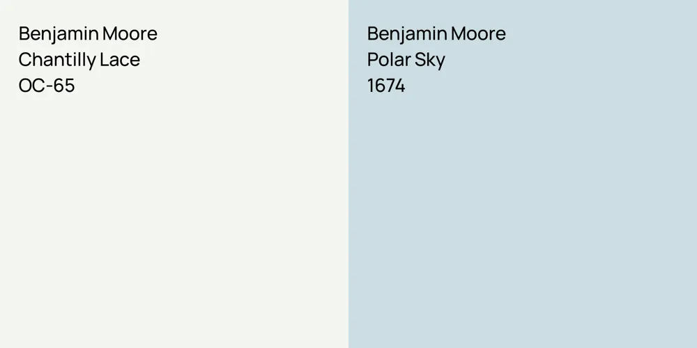 Benjamin Moore Chantilly Lace vs. Benjamin Moore Polar Sky