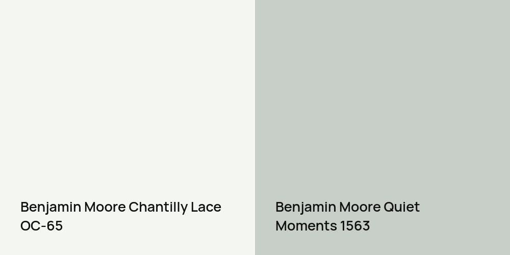 Benjamin Moore Chantilly Lace vs. Benjamin Moore Quiet Moments