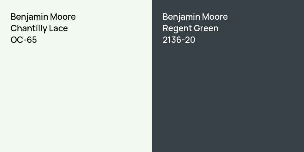 Benjamin Moore Chantilly Lace vs. Benjamin Moore Regent Green