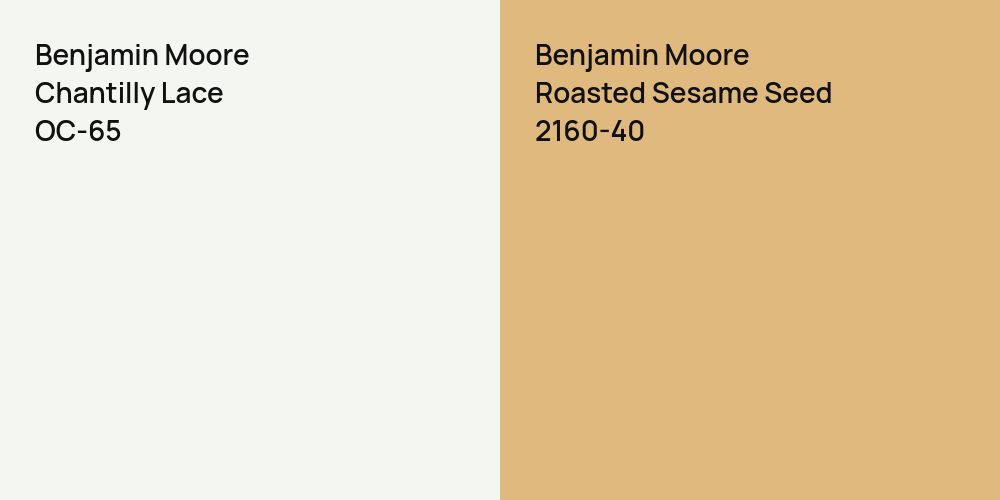 Benjamin Moore Chantilly Lace vs. Benjamin Moore Roasted Sesame Seed