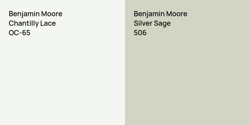 Benjamin Moore Chantilly Lace vs. Benjamin Moore Silver Sage