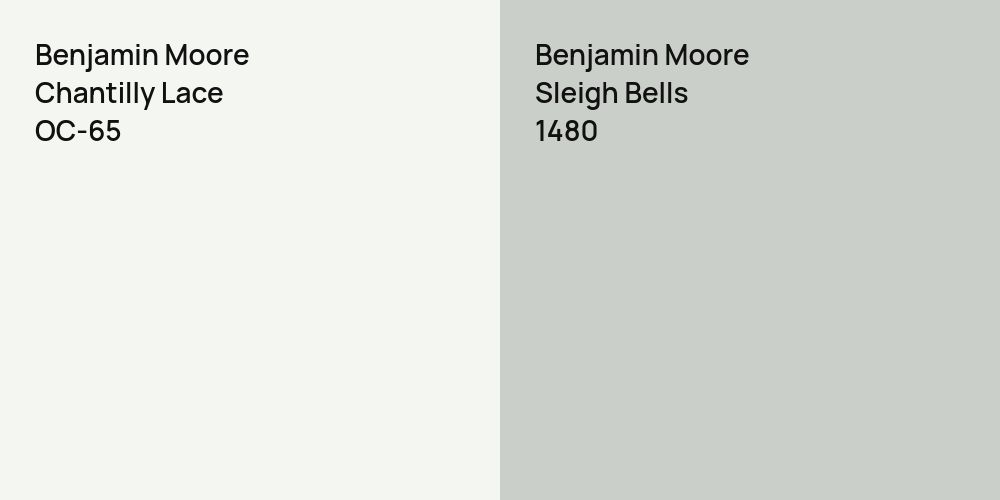 Benjamin Moore Chantilly Lace vs. Benjamin Moore Sleigh Bells