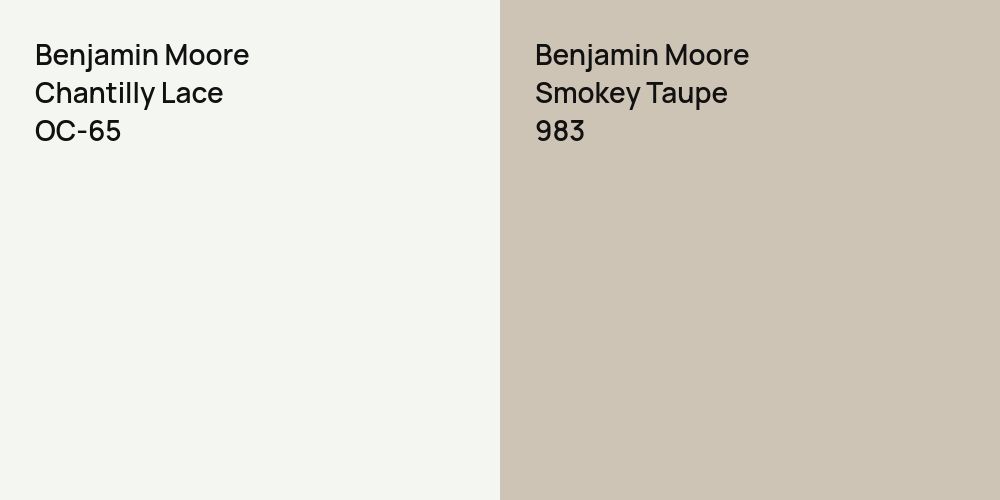 Benjamin Moore Chantilly Lace vs. Benjamin Moore Smokey Taupe