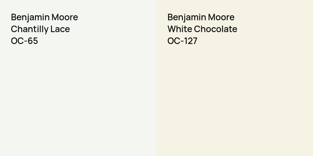 Benjamin Moore Chantilly Lace vs. Benjamin Moore White Chocolate