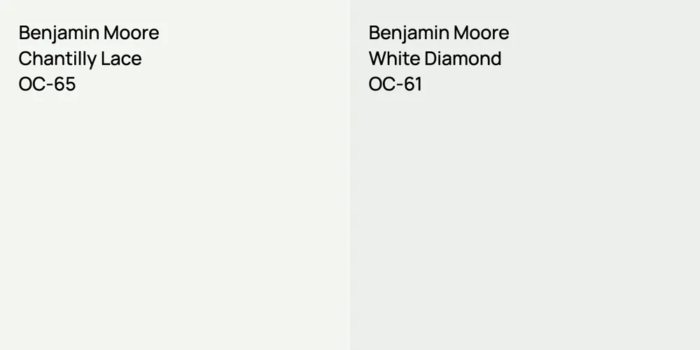 Benjamin Moore Chantilly Lace vs. Benjamin Moore White Diamond