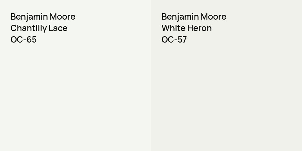 Benjamin Moore Chantilly Lace vs. Benjamin Moore White Heron