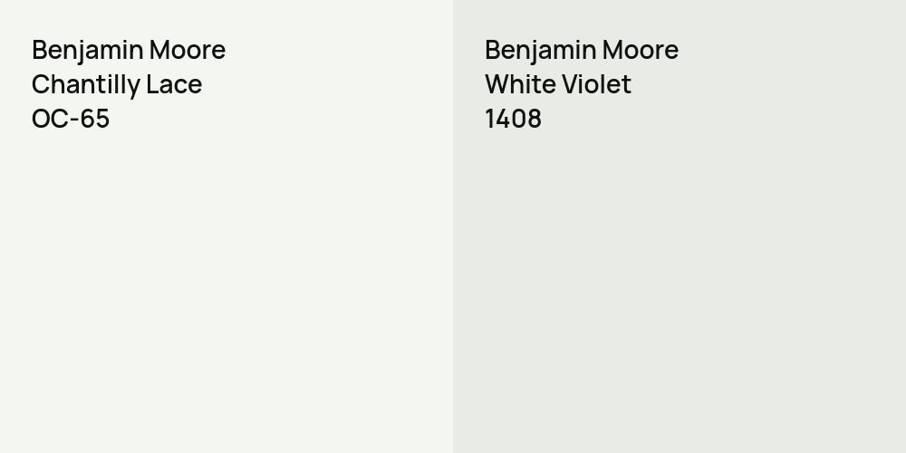 Benjamin Moore Chantilly Lace vs. Benjamin Moore White Violet