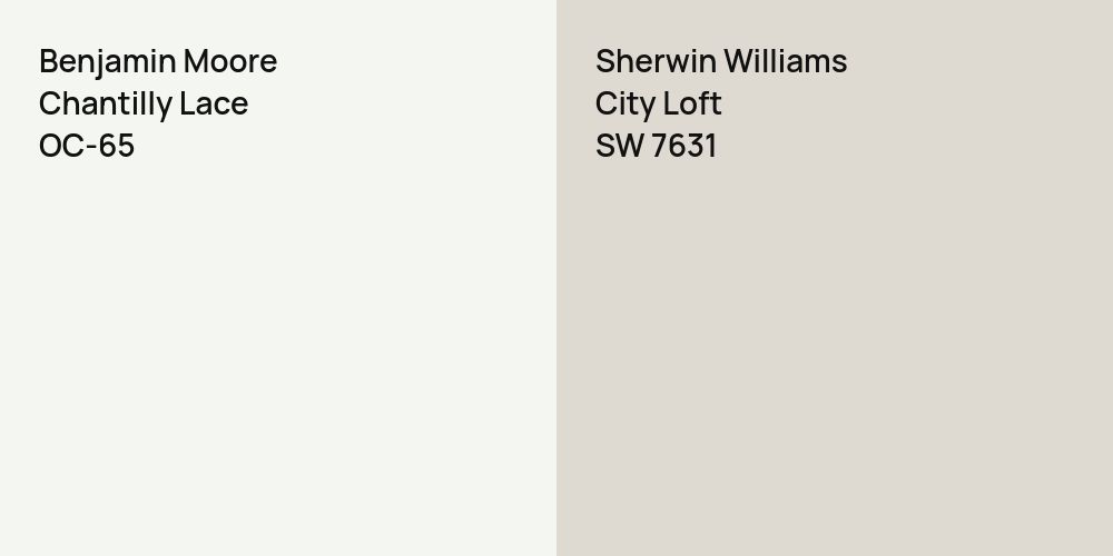 Benjamin Moore Chantilly Lace vs. Sherwin Williams City Loft