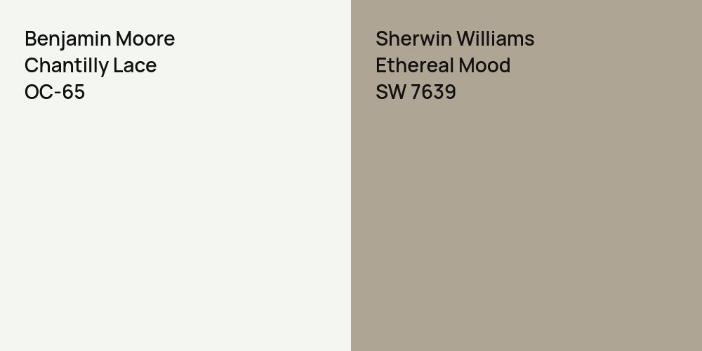 Benjamin Moore Chantilly Lace vs. Sherwin Williams Ethereal Mood