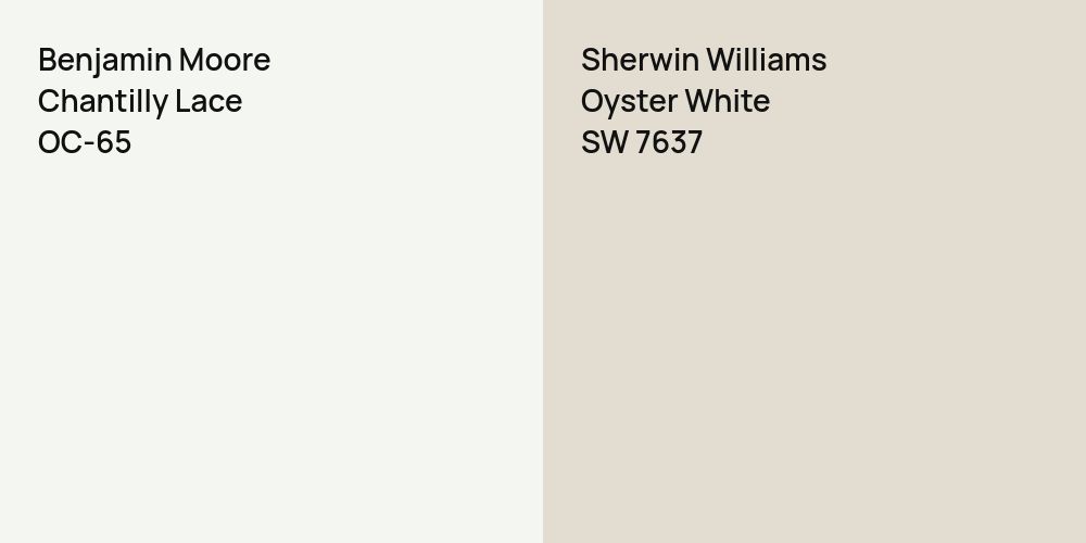 Benjamin Moore Chantilly Lace vs. Sherwin Williams Oyster White