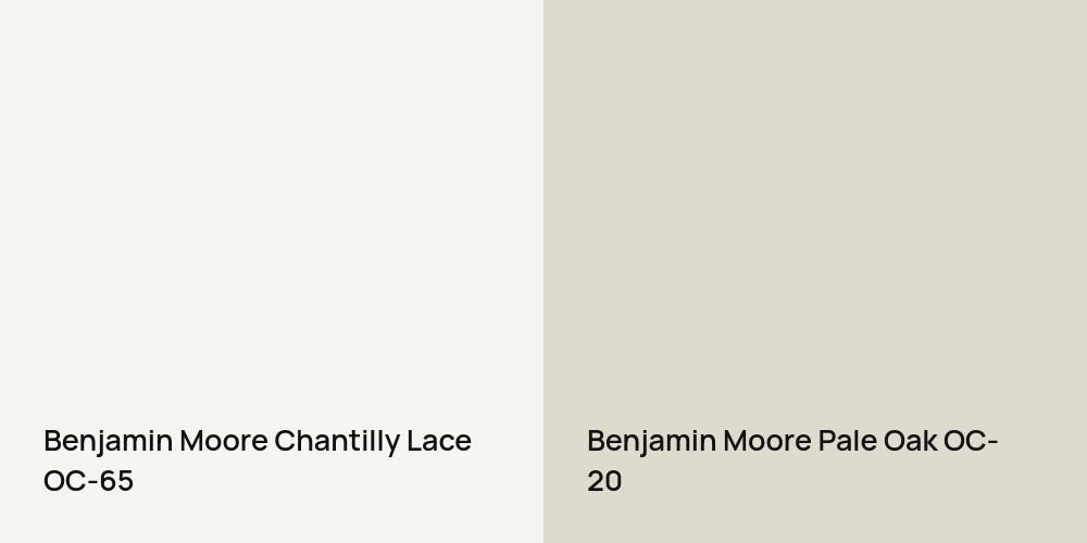 Benjamin Moore Chantilly Lace vs. Benjamin Moore Pale Oak