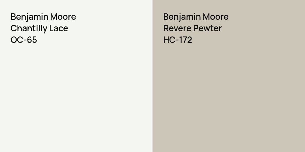 Benjamin Moore Chantilly Lace vs. Benjamin Moore Revere Pewter