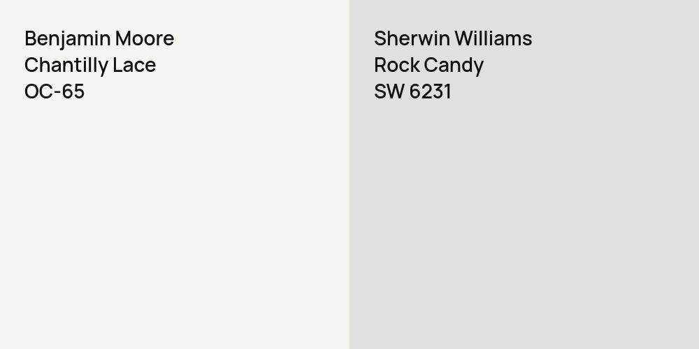 Benjamin Moore Chantilly Lace vs. Sherwin Williams Rock Candy