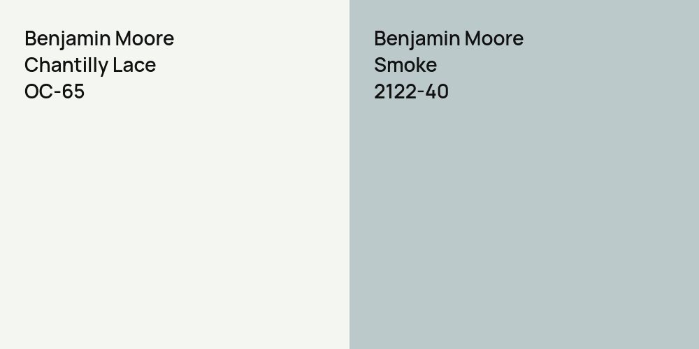 Benjamin Moore Chantilly Lace vs. Benjamin Moore Smoke