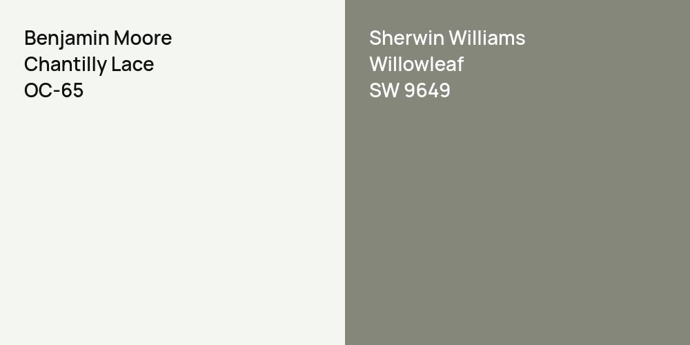 Benjamin Moore Chantilly Lace vs. Sherwin Williams Willowleaf