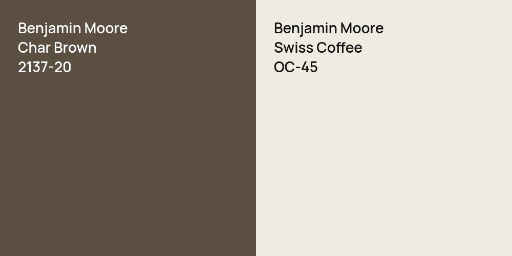 Benjamin Moore Char Brown vs. Benjamin Moore Swiss Coffee