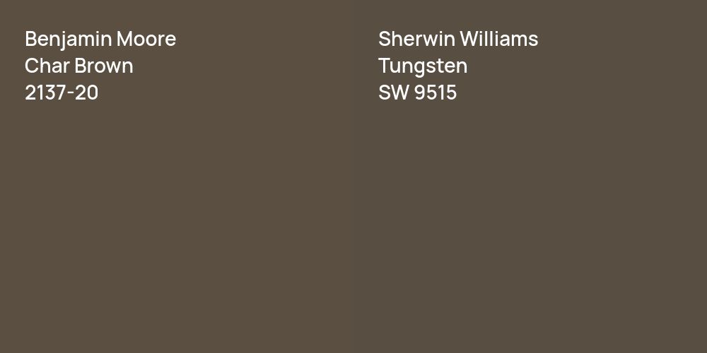 Benjamin Moore Char Brown vs. Sherwin Williams Tungsten