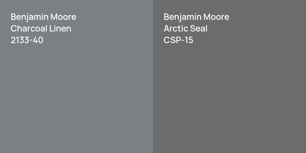 Benjamin Moore Charcoal Linen vs. Benjamin Moore Arctic Seal