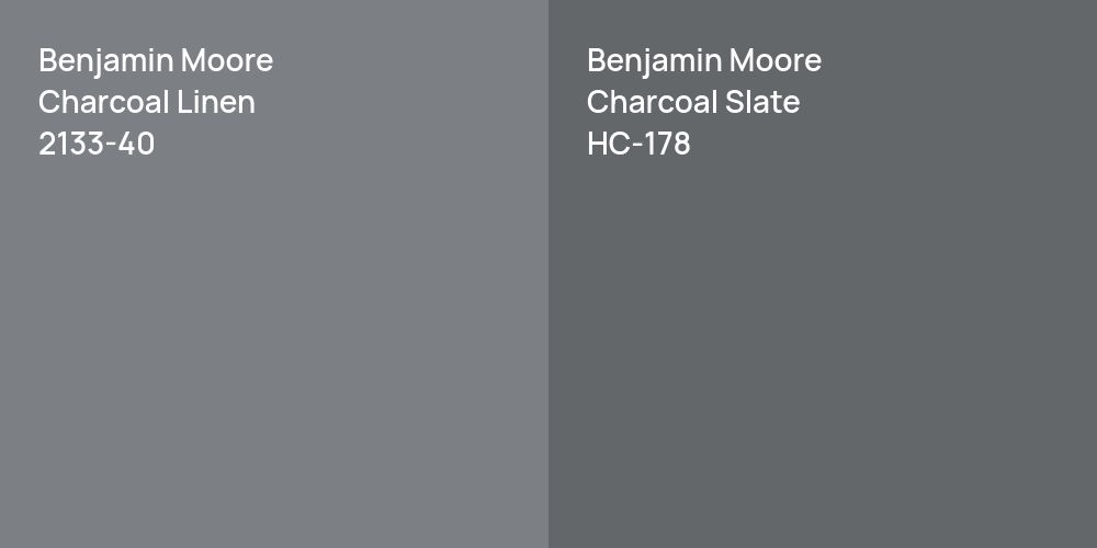 Benjamin Moore Charcoal Linen vs. Benjamin Moore Charcoal Slate