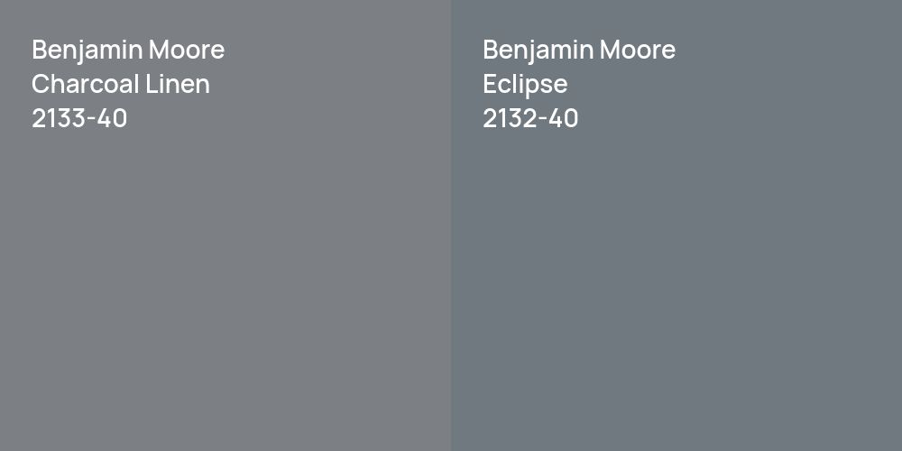 Benjamin Moore Charcoal Linen vs. Benjamin Moore Eclipse