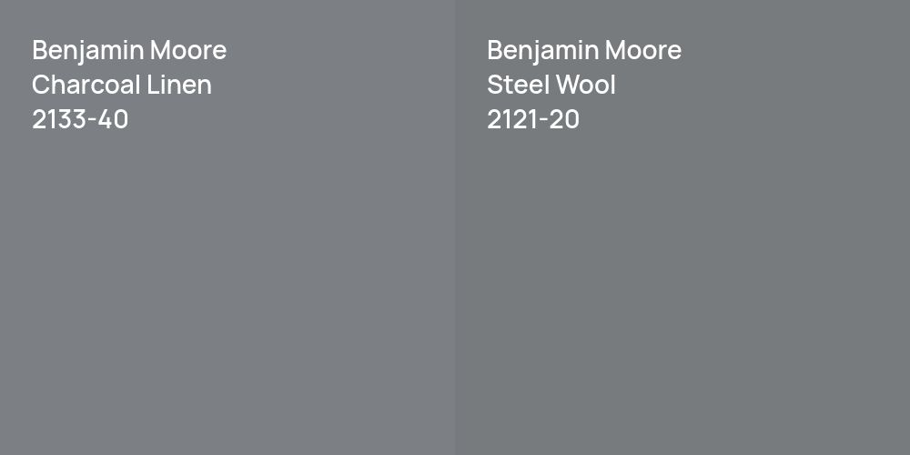 Benjamin Moore Charcoal Linen vs. Benjamin Moore Steel Wool