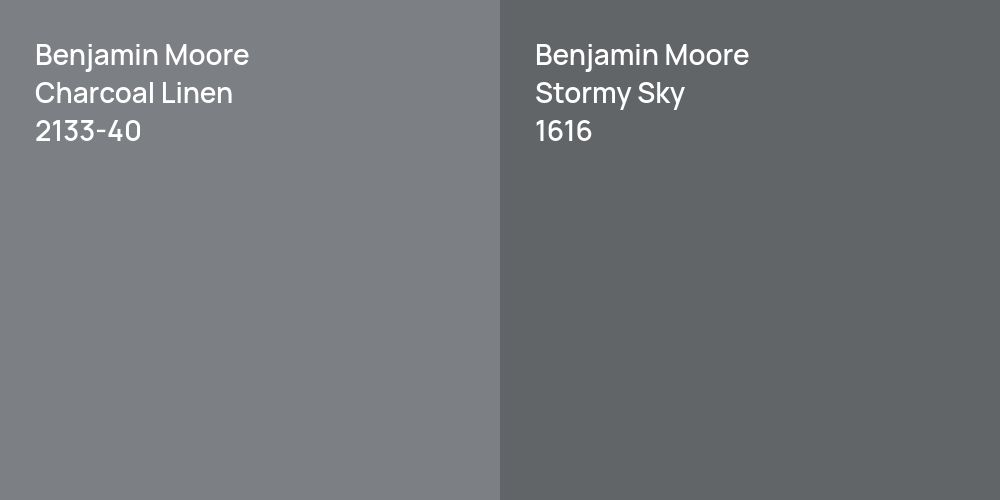 Benjamin Moore Charcoal Linen vs. Benjamin Moore Stormy Sky