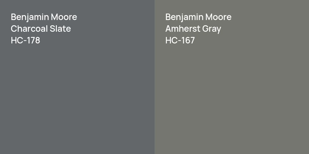 Benjamin Moore Charcoal Slate vs. Benjamin Moore Amherst Gray