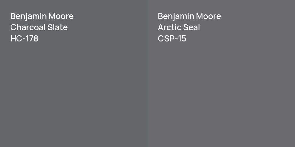 Benjamin Moore Charcoal Slate vs. Benjamin Moore Arctic Seal