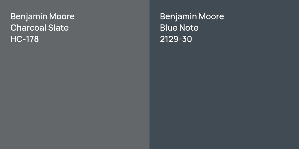 Benjamin Moore Charcoal Slate vs. Benjamin Moore Blue Note