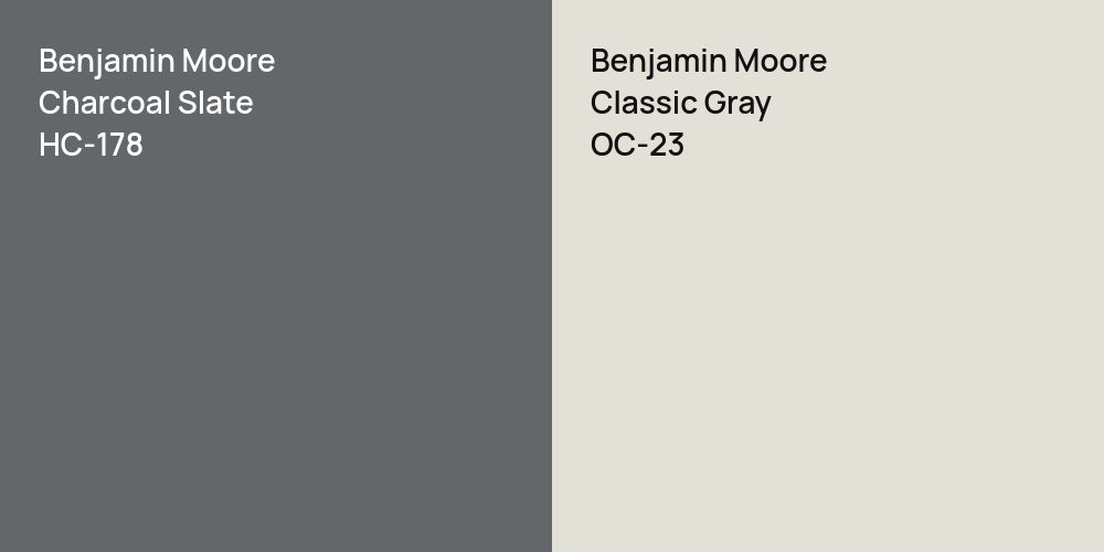 Benjamin Moore Charcoal Slate vs. Benjamin Moore Classic Gray