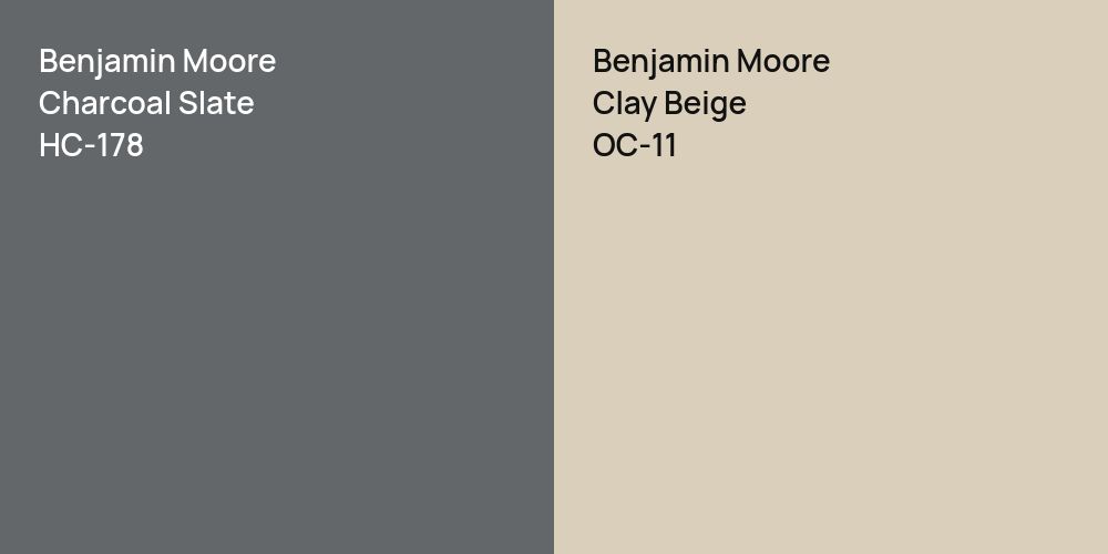 Benjamin Moore Charcoal Slate vs. Benjamin Moore Clay Beige