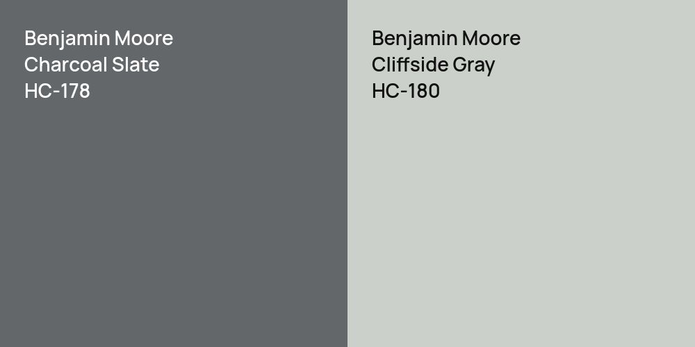 Benjamin Moore Charcoal Slate vs. Benjamin Moore Cliffside Gray