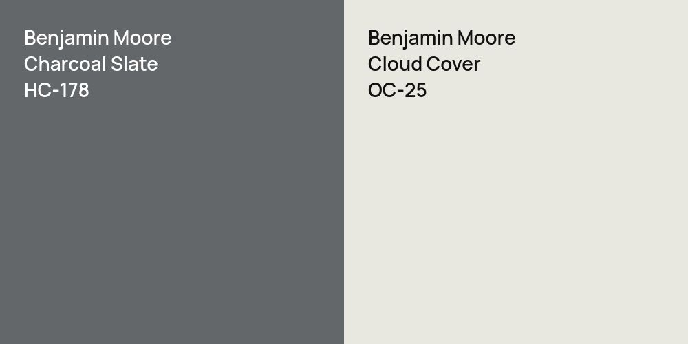 Benjamin Moore Charcoal Slate vs. Benjamin Moore Cloud Cover