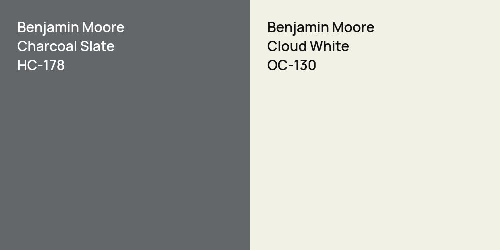 Benjamin Moore Charcoal Slate vs. Benjamin Moore Cloud White