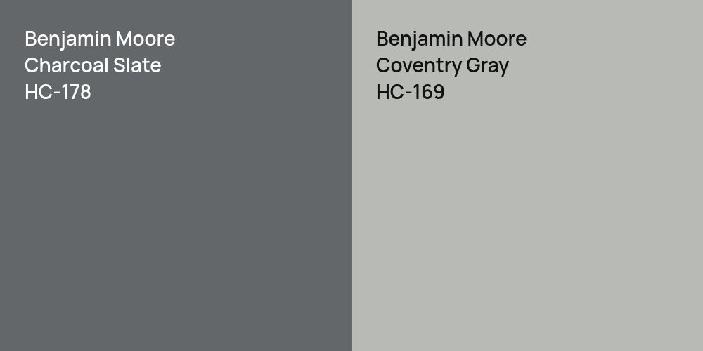 Benjamin Moore Charcoal Slate vs. Benjamin Moore Coventry Gray