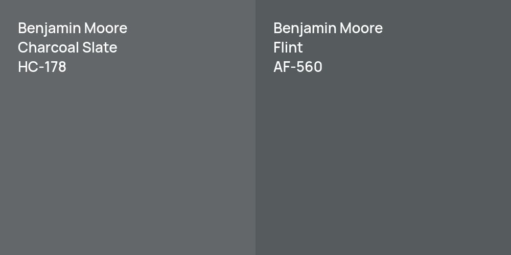 Benjamin Moore Charcoal Slate vs. Benjamin Moore Flint