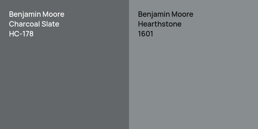 Benjamin Moore Charcoal Slate vs. Benjamin Moore Hearthstone