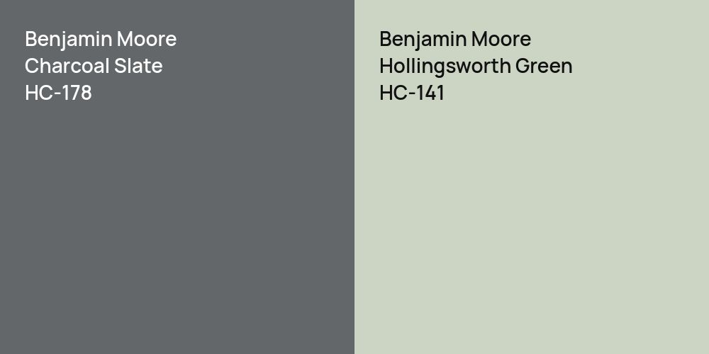 Benjamin Moore Charcoal Slate vs. Benjamin Moore Hollingsworth Green